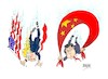 Cartoon: Estados Unidos y China-caida (small) by Dragan tagged estados,unidos,china,recesion