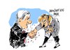Cartoon: Merkel recibe a Netanyahu (small) by Dragan tagged angela,merkel,benjamin,netanyahu,israel,alemania,palestina,politics,cartoon