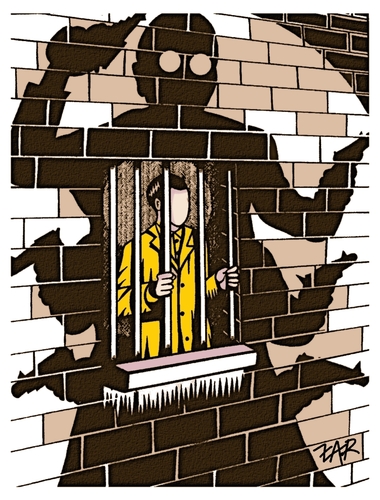 Cartoon: be afraid (medium) by johnxag tagged crime,punishment,fear,prison,jail,convict,murder