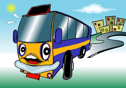 Cartoon: laughing bus (medium) by johnxag tagged funny,car,bus,laughing,smiling