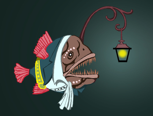 Cartoon: 18th Century  Angler Fish... (medium) by berk-olgun tagged angler,fish