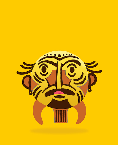 Cartoon: African Emoji Mask... (medium) by berk-olgun tagged african