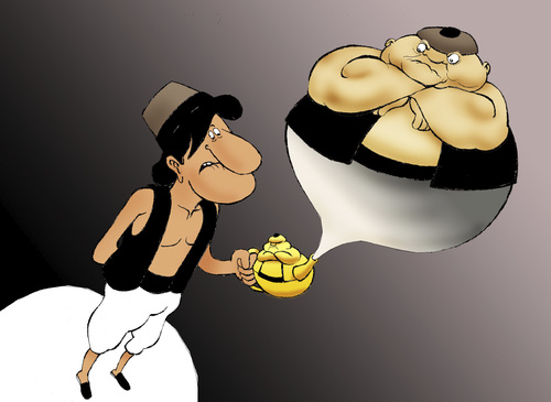 Cartoon: Aladdin s Lamp... (medium) by berk-olgun tagged lamp