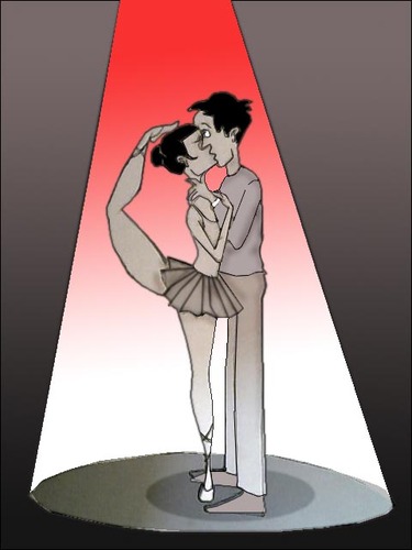 Cartoon: Ballerina in Love.. (medium) by berk-olgun tagged ballerina
