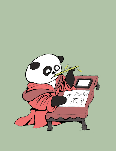 Cartoon: Bamboo Pen... (medium) by berk-olgun tagged bamboo,pen