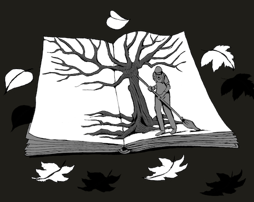 Cartoon: Book Page Leaves... (medium) by berk-olgun tagged book,page,leaves