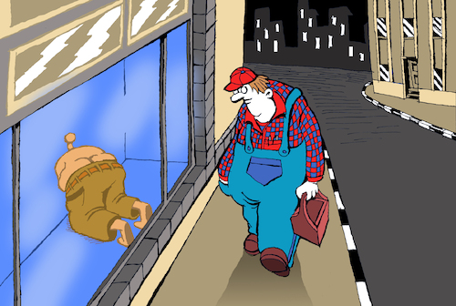 Cartoon: Boutique Plumber... (medium) by berk-olgun tagged boutique,plumber
