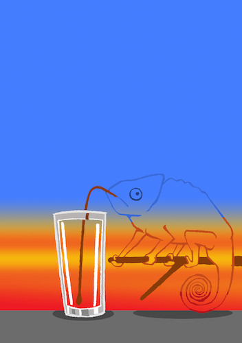 Cartoon: Chameleon Cocktail... (medium) by berk-olgun tagged chameleon,cocktail