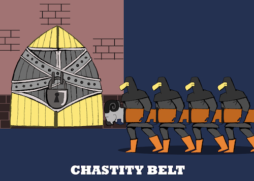 Cartoon: Chastity Belt... (medium) by berk-olgun tagged chastity,belt