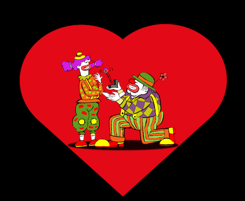 Cartoon: Clown Marriage... (medium) by berk-olgun tagged clown,marriage