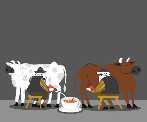 Cartoon: Coffee with Milk... (medium) by berk-olgun tagged coffee,with,milk