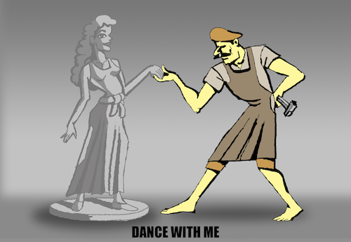 Cartoon: Dance With Me... (medium) by berk-olgun tagged dance,with,me