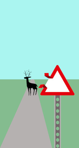 Cartoon: Deer Sign ... (medium) by berk-olgun tagged deer,sign