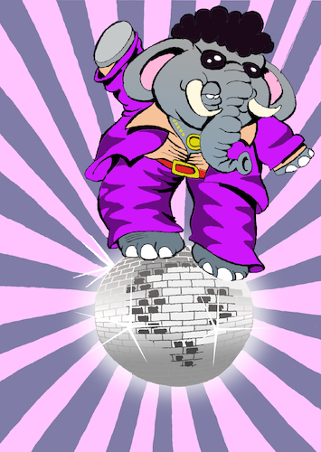Cartoon: Disco Elephant... (medium) by berk-olgun tagged disco,elephant