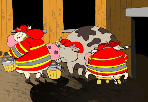 Cartoon: Farm on Fire... (medium) by berk-olgun tagged farm,on,fire