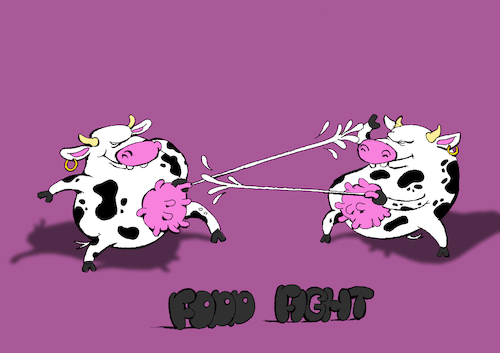 Cartoon: Food Fight... (medium) by berk-olgun tagged food,fight