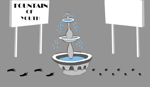 Cartoon: Fountain of Youth... (medium) by berk-olgun tagged fountain,of,youth