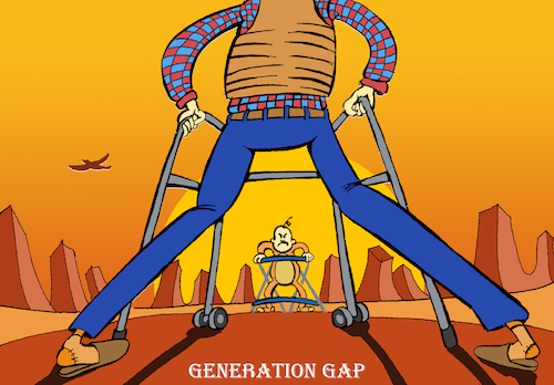 Cartoon: Generation Gap... (medium) by berk-olgun tagged generation,gap