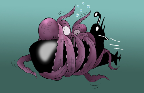 Cartoon: Giant Octopus... (medium) by berk-olgun tagged giant,octopus