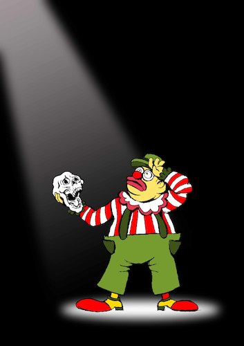 Cartoon: Hamlet Clown... (medium) by berk-olgun tagged hamlet,clown