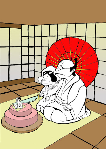 Cartoon: Harakiri Marriage... (medium) by berk-olgun tagged harakiri,marriage