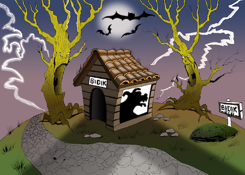 Cartoon: Haunted Dog House... (medium) by berk-olgun tagged haunted,dog,house