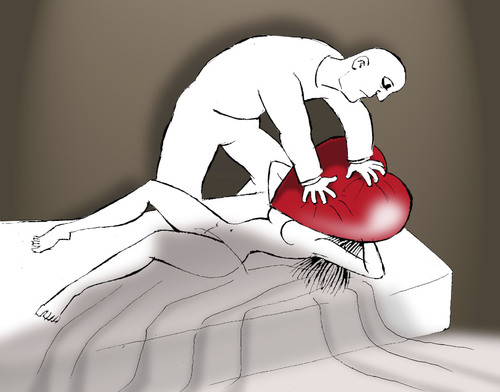 Cartoon: Heart Pillow... (medium) by berk-olgun tagged heart,pillow