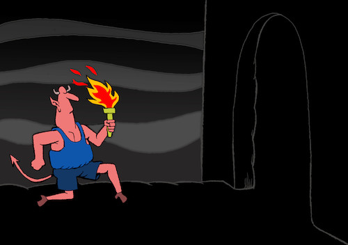 Cartoon: Hell Olympics... (medium) by berk-olgun tagged hell,olympics