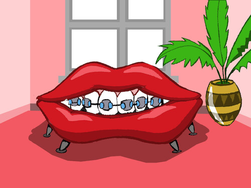 Cartoon: Lip Couch... (medium) by berk-olgun tagged lip,couch