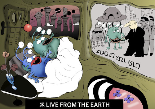 Cartoon: Live From the Earth... (medium) by berk-olgun tagged live,from,the,earth