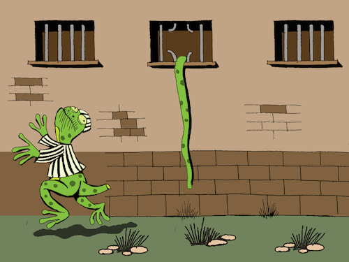 Cartoon: Lizard Jail... (medium) by berk-olgun tagged lizard,jail