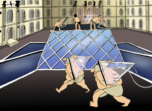 Cartoon: Louvre... (medium) by berk-olgun tagged louvre