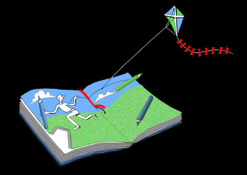 Cartoon: Making Your Own Kite... (medium) by berk-olgun tagged making,your,own,kite