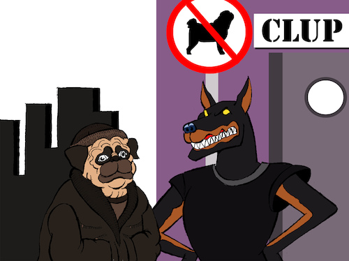 Cartoon: No Pugs Allowed... (medium) by berk-olgun tagged no,pugs,allowed