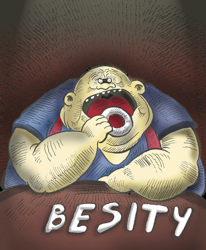 Cartoon: OBESITY... (medium) by berk-olgun tagged obesity