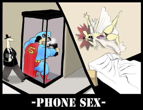 Cartoon: PHONE SEX... (medium) by berk-olgun tagged phone