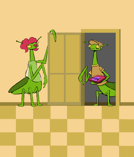 Cartoon: Pizza Mantis... (medium) by berk-olgun tagged pizza,mantis