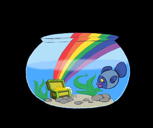 Cartoon: Rainbow Treasure... (medium) by berk-olgun tagged rainbow,treasure