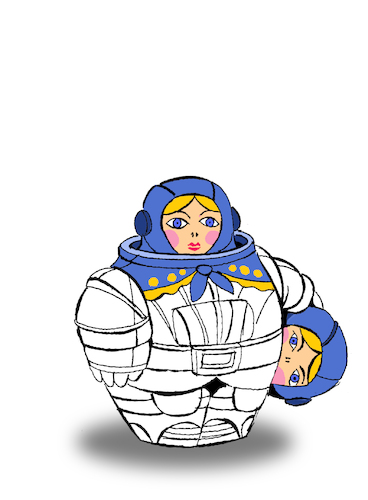 Cartoon: Russian Cosmonaut... (medium) by berk-olgun tagged russian,cosmonaut