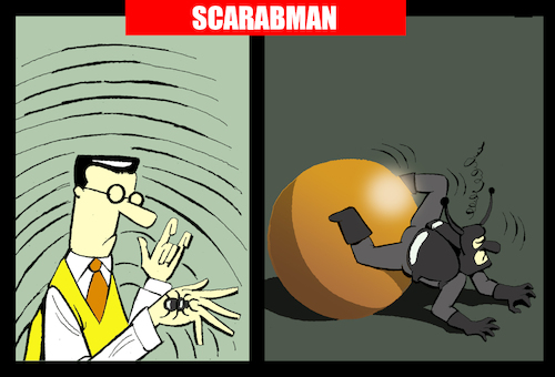 Cartoon: Scarabman... (medium) by berk-olgun tagged scarabman