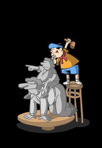 Cartoon: Sculptor Boy... (medium) by berk-olgun tagged sculptor,boy