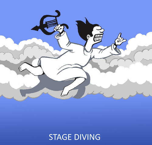 Cartoon: Stage Diving... (medium) by berk-olgun tagged stage,diving