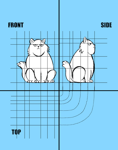 Cartoon: Technical Cat Drawing... (medium) by berk-olgun tagged technical,cat,drawing