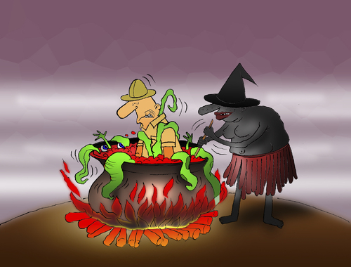 Cartoon: The Cannibal Witch... (medium) by berk-olgun tagged the,cannibal,witch