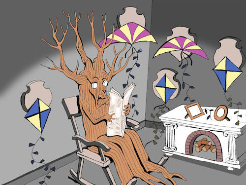 Cartoon: The Kite Collector... (medium) by berk-olgun tagged the,kite,collector