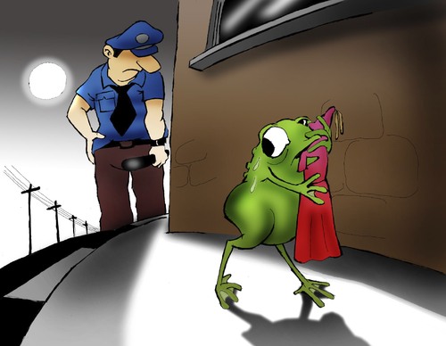 Cartoon: The Paranoid Frog... (medium) by berk-olgun tagged the,paranoid,frog