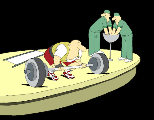 Cartoon: The Stretcher... (medium) by berk-olgun tagged the,stretcher