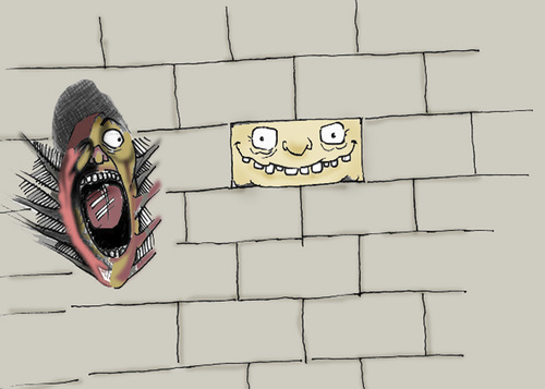 Cartoon: THE WALL.. (medium) by berk-olgun tagged the,wall