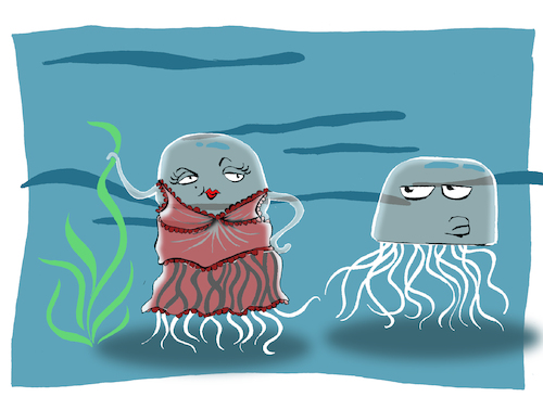Cartoon: Transparent Jellyfish... (medium) by berk-olgun tagged transparent,jellyfish