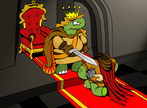 Cartoon: Turtle Knight... (medium) by berk-olgun tagged turtle,knight